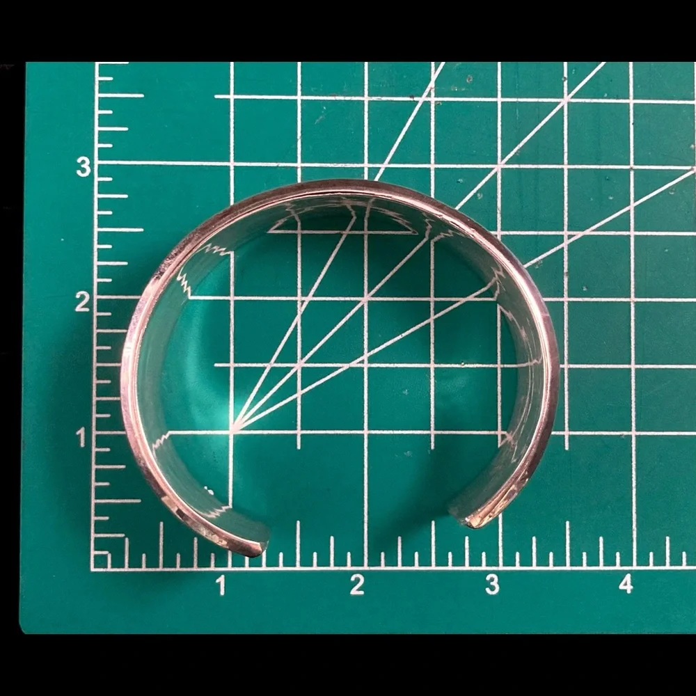 Vintage Signed Heavy Navajo Native American Twisted Rope Cuff Bracelet 7" - Picture 3 of 15